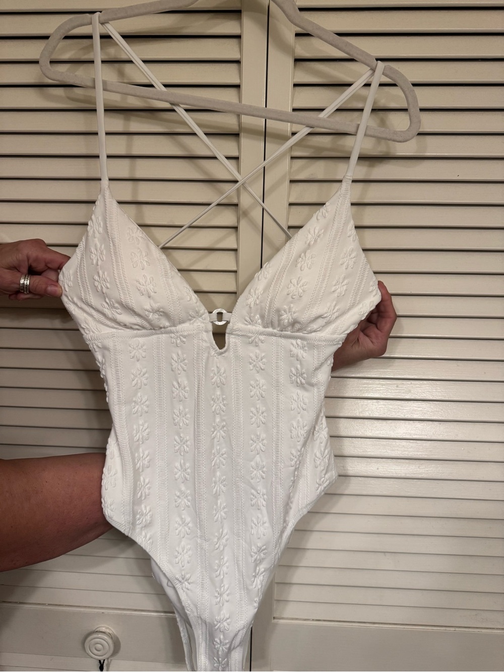 Brand new with tags Berlook White Textured One-Piece Bathing suit